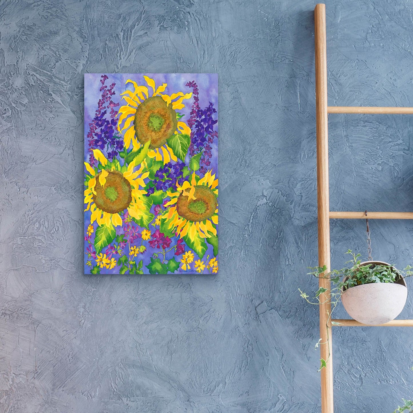 Epic Art 'Sunflower Power' by Carissa Luminess, Acrylic Glass Wall Art,16x24