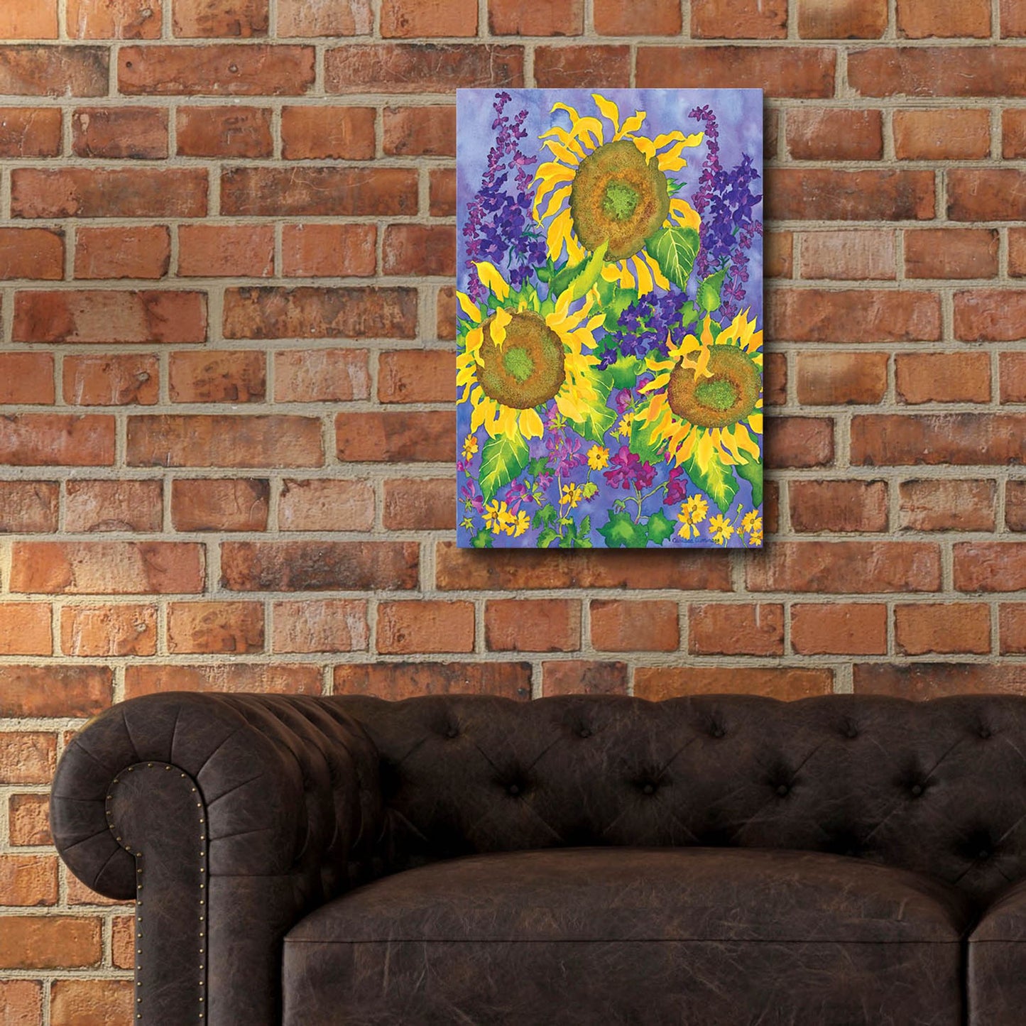 Epic Art 'Sunflower Power' by Carissa Luminess, Acrylic Glass Wall Art,16x24