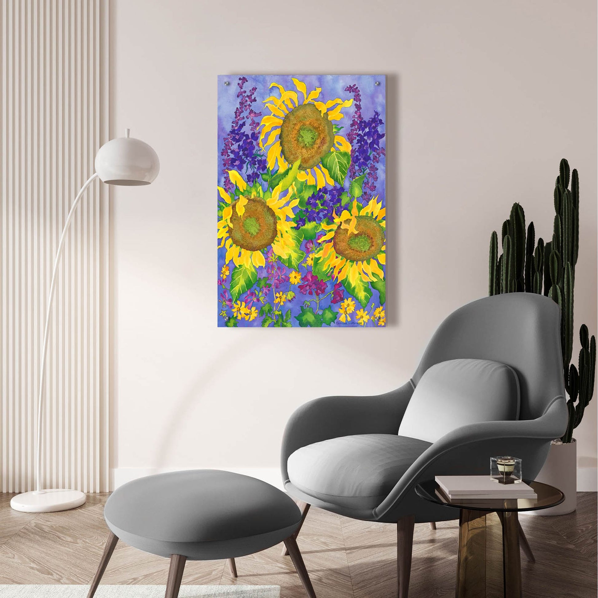 Epic Art 'Sunflower Power' by Carissa Luminess, Acrylic Glass Wall Art,24x36