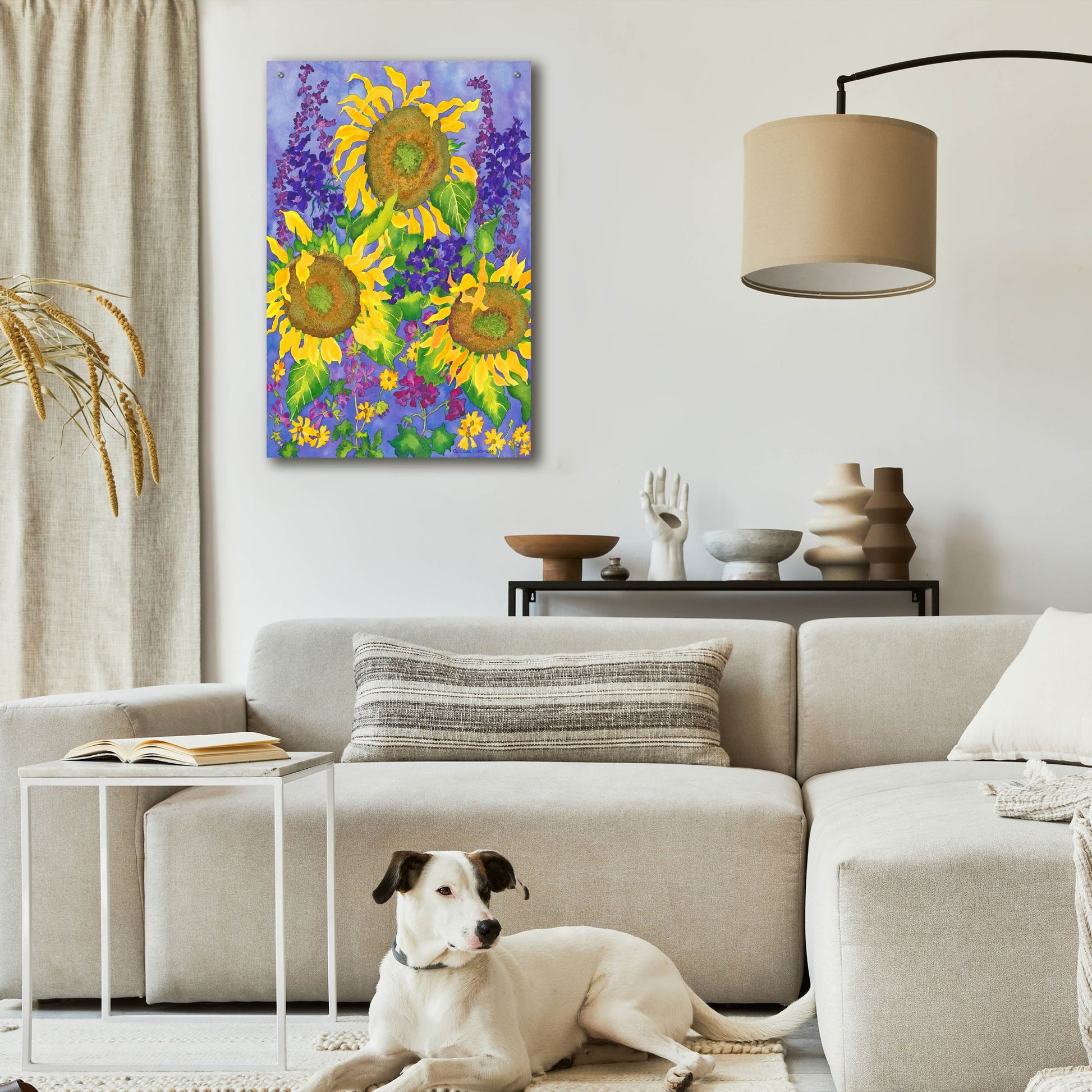 Epic Art 'Sunflower Power' by Carissa Luminess, Acrylic Glass Wall Art,24x36