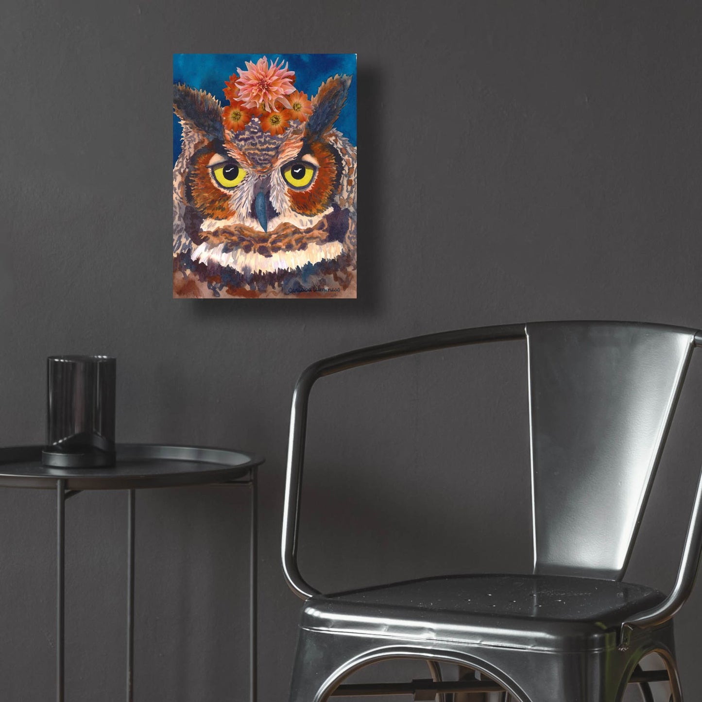 Epic Art 'Great Horned Owl' by Carissa Luminess, Acrylic Glass Wall Art,12x16