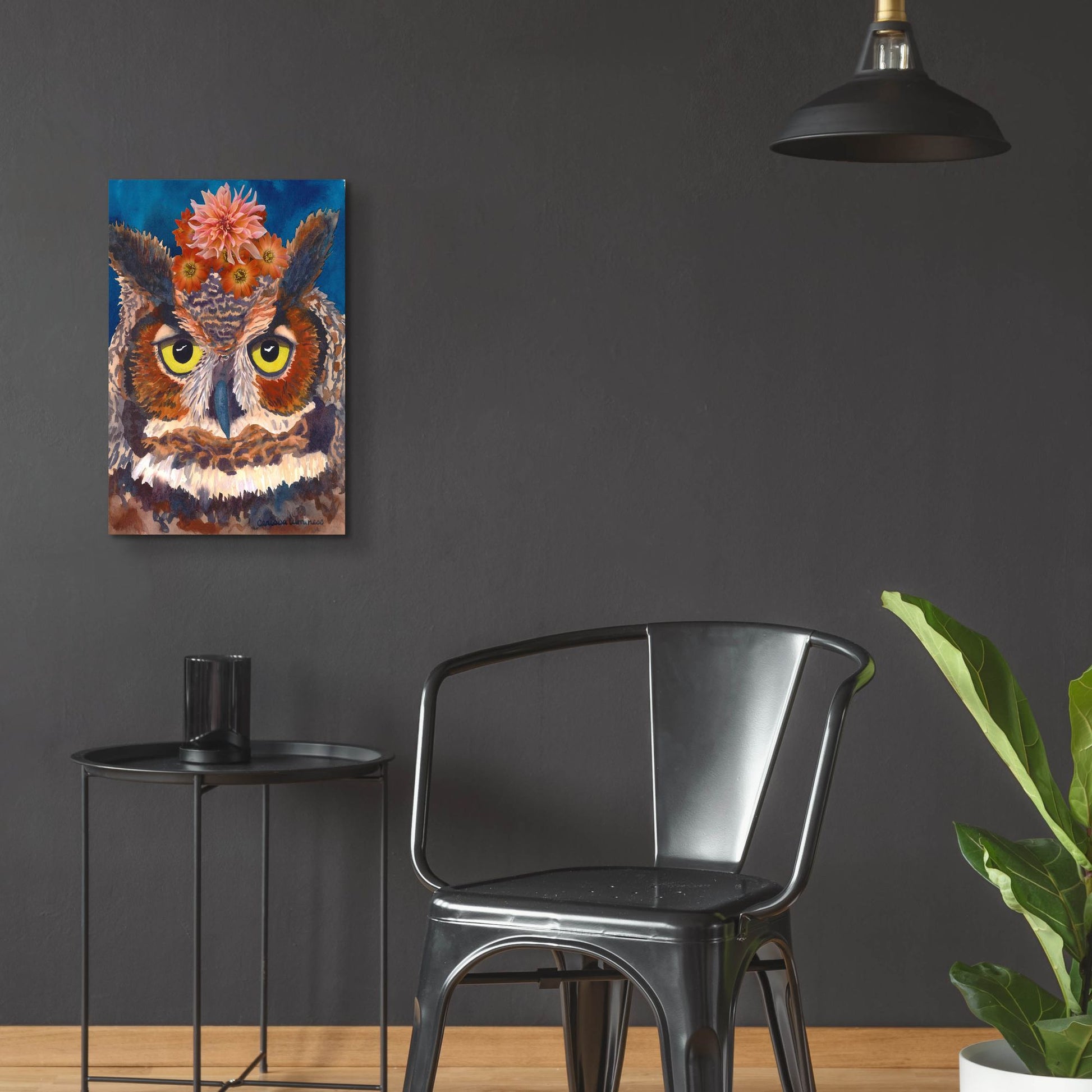 Epic Art 'Great Horned Owl' by Carissa Luminess, Acrylic Glass Wall Art,16x24