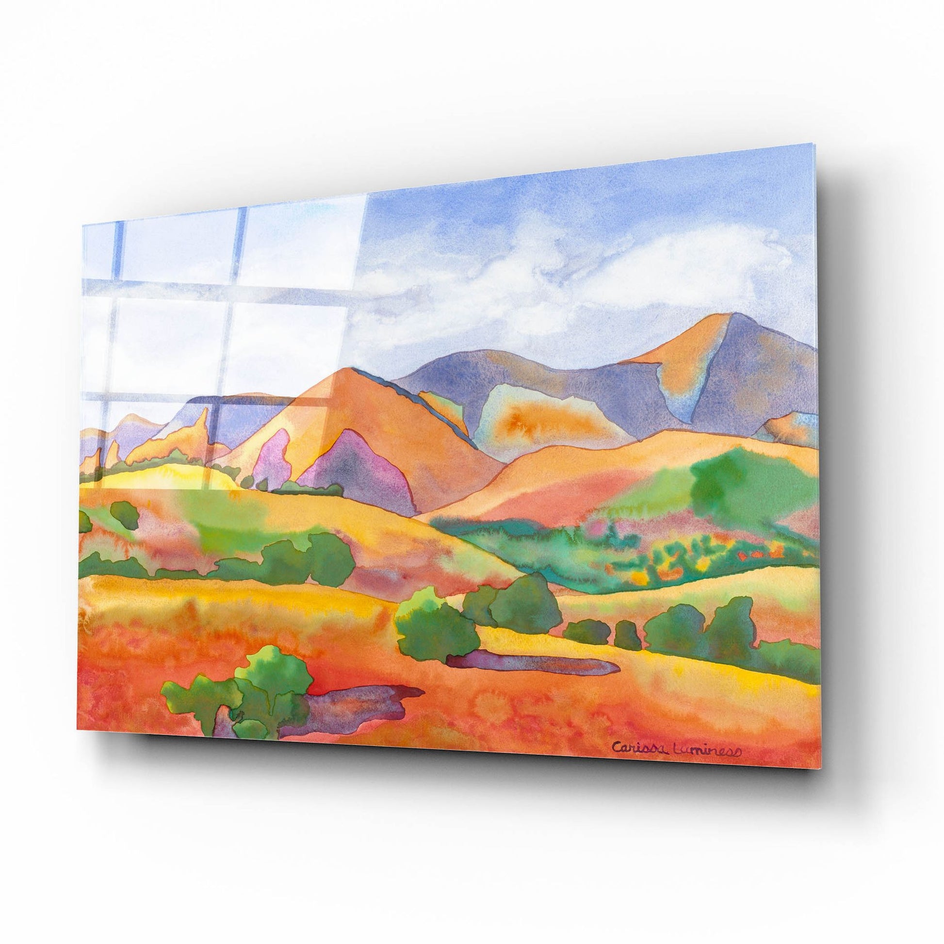 Epic Art 'Golden Hills' by Carissa Luminess, Acrylic Glass Wall Art,16x12