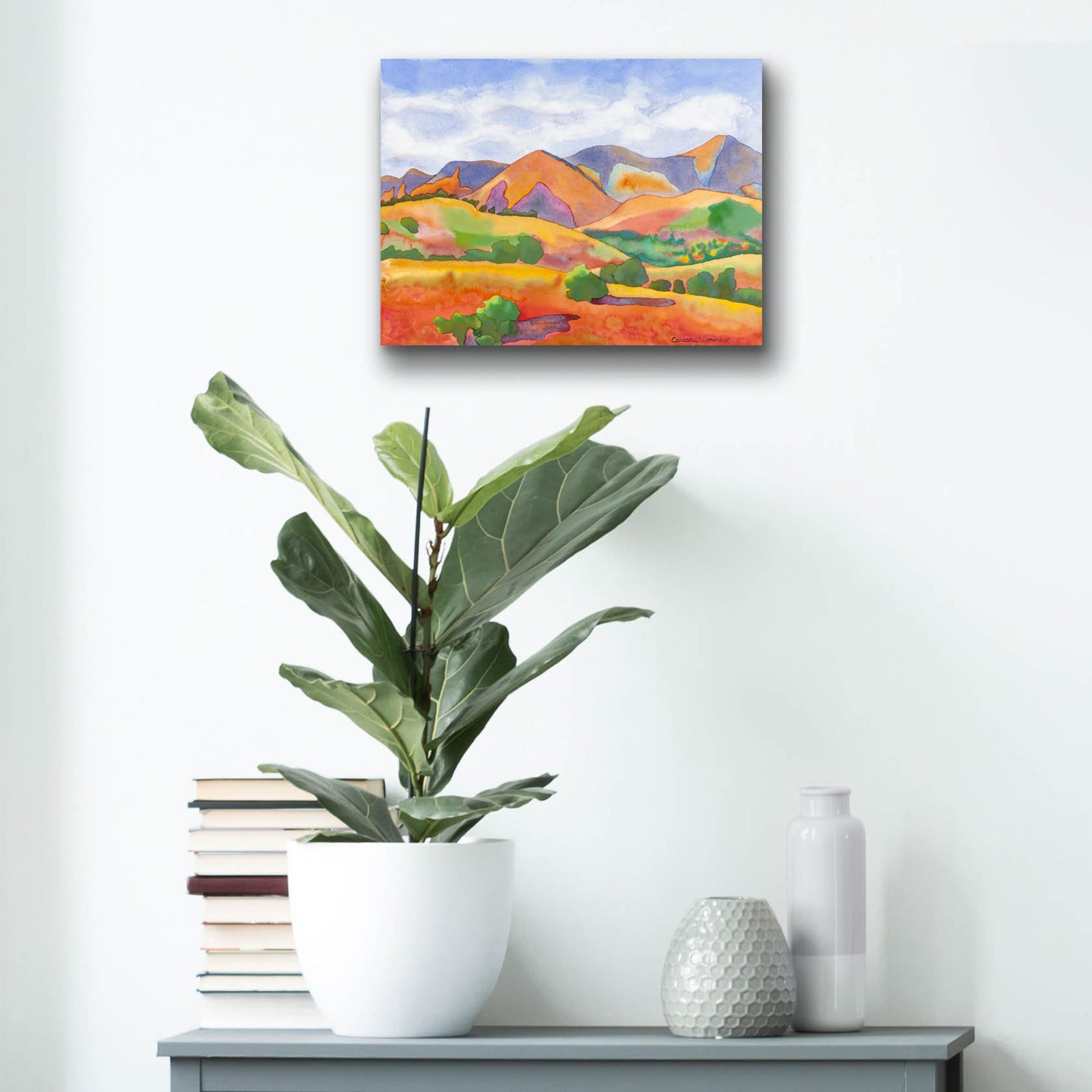 Epic Art 'Golden Hills' by Carissa Luminess, Acrylic Glass Wall Art,16x12