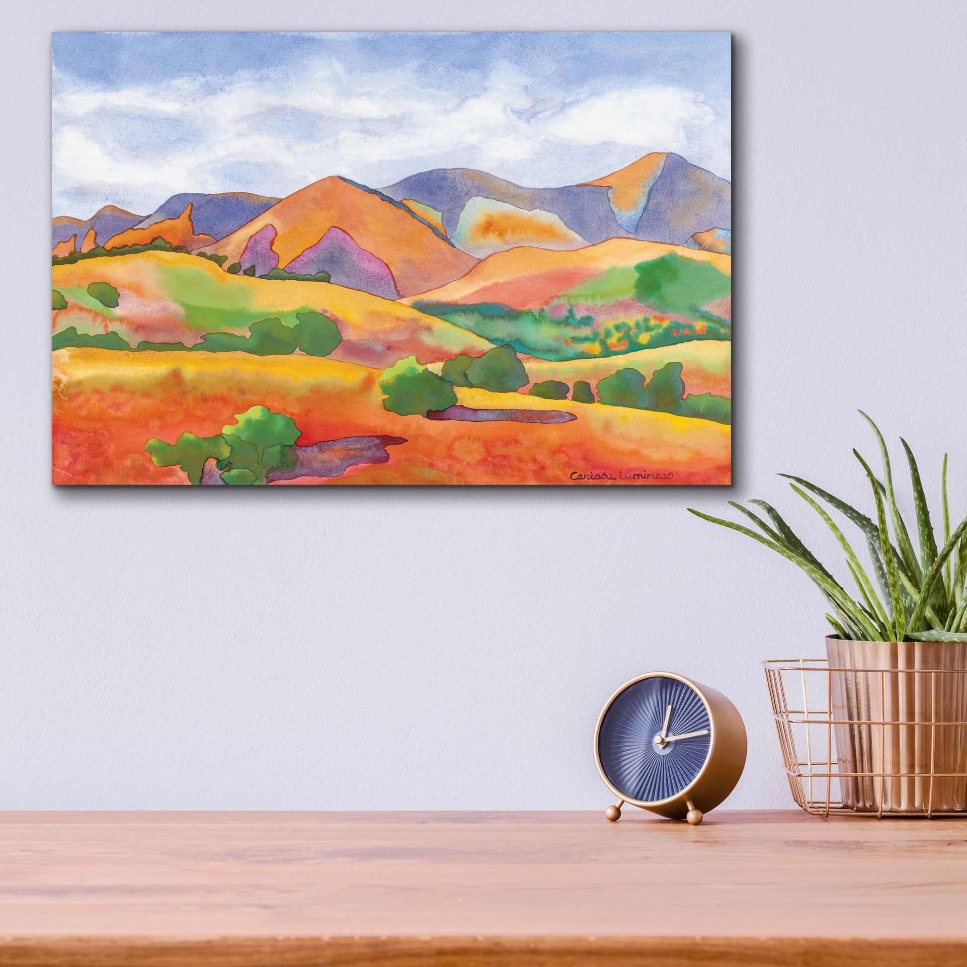 Epic Art 'Golden Hills' by Carissa Luminess, Acrylic Glass Wall Art,16x12