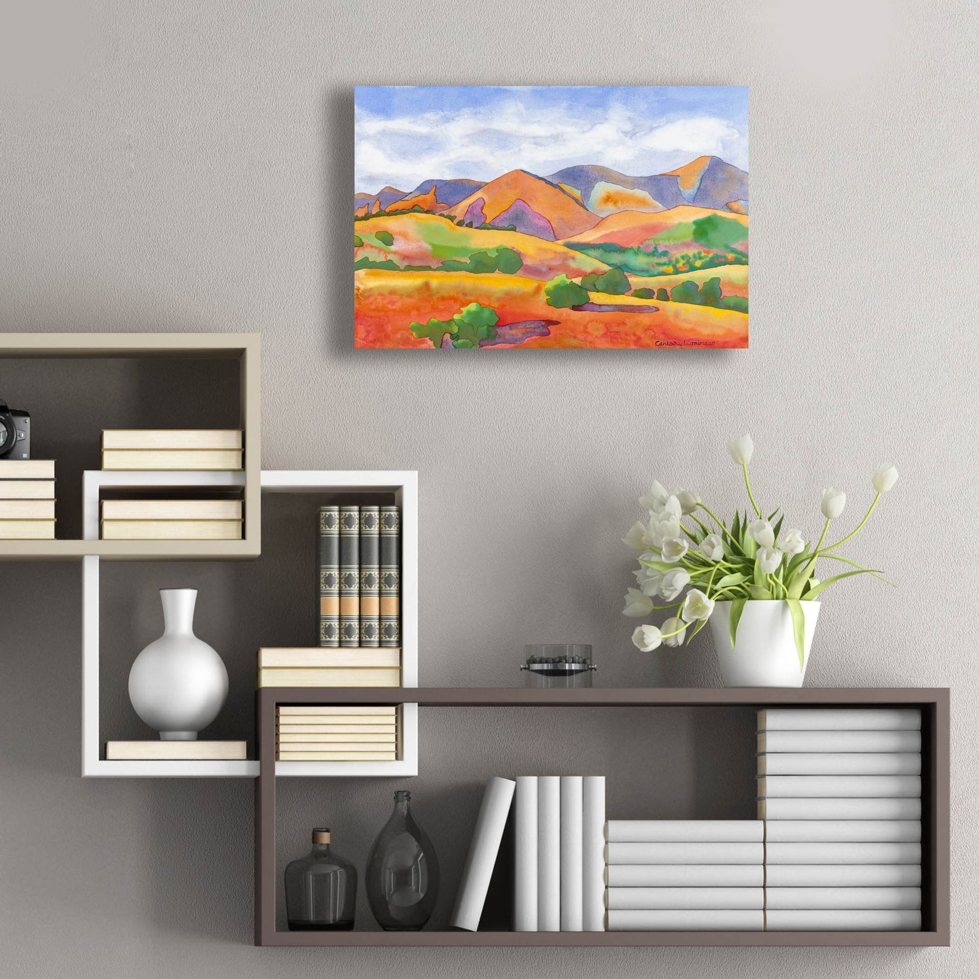 Epic Art 'Golden Hills' by Carissa Luminess, Acrylic Glass Wall Art,24x16