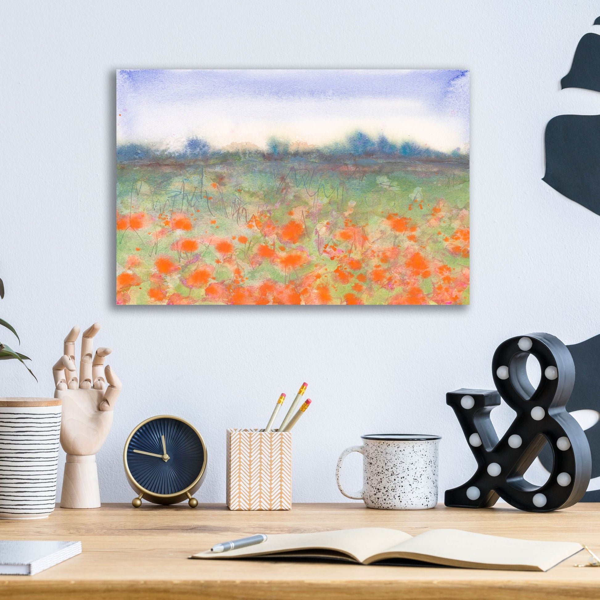 Epic Art 'Poppy Meadow' by Carissa Luminess, Acrylic Glass Wall Art,16x12