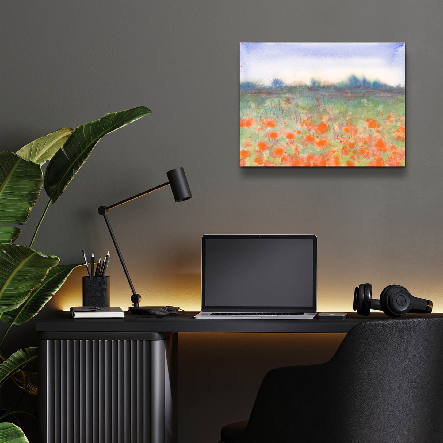 Epic Art 'Poppy Meadow' by Carissa Luminess, Acrylic Glass Wall Art,16x12