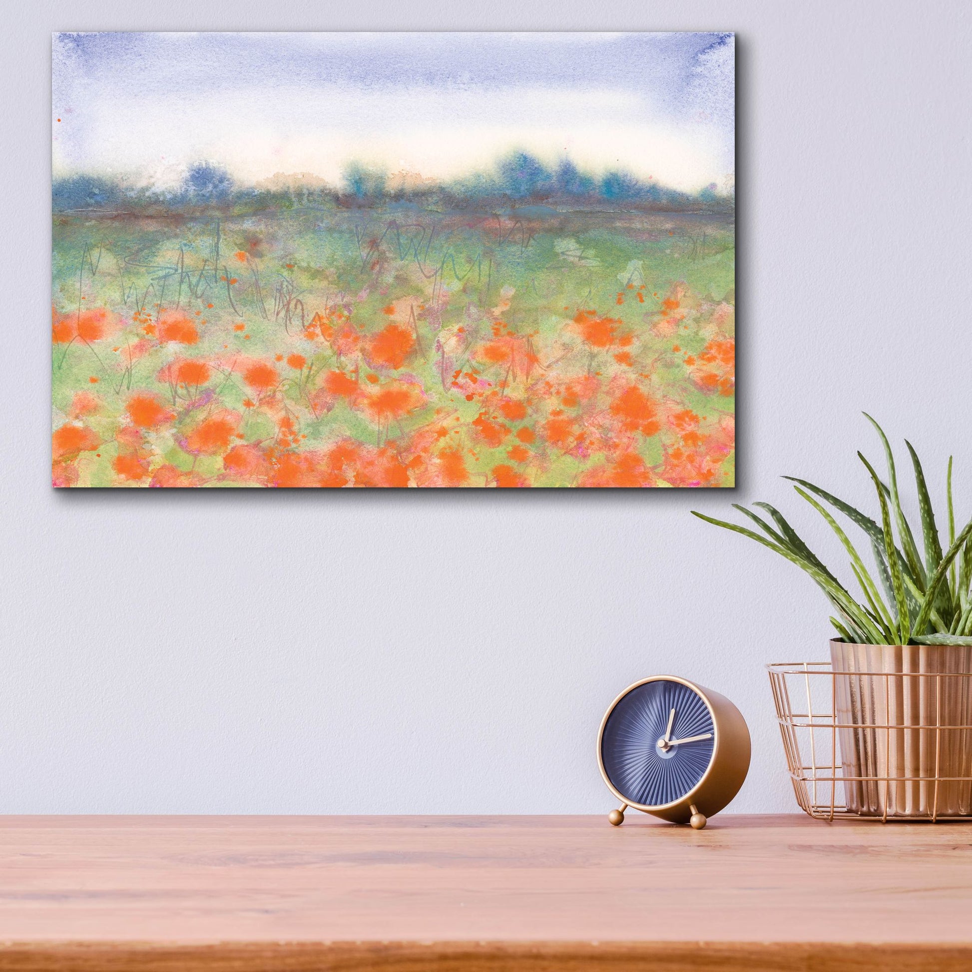 Epic Art 'Poppy Meadow' by Carissa Luminess, Acrylic Glass Wall Art,16x12