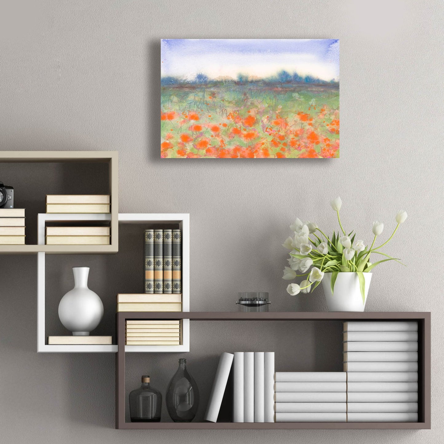 Epic Art 'Poppy Meadow' by Carissa Luminess, Acrylic Glass Wall Art,24x16