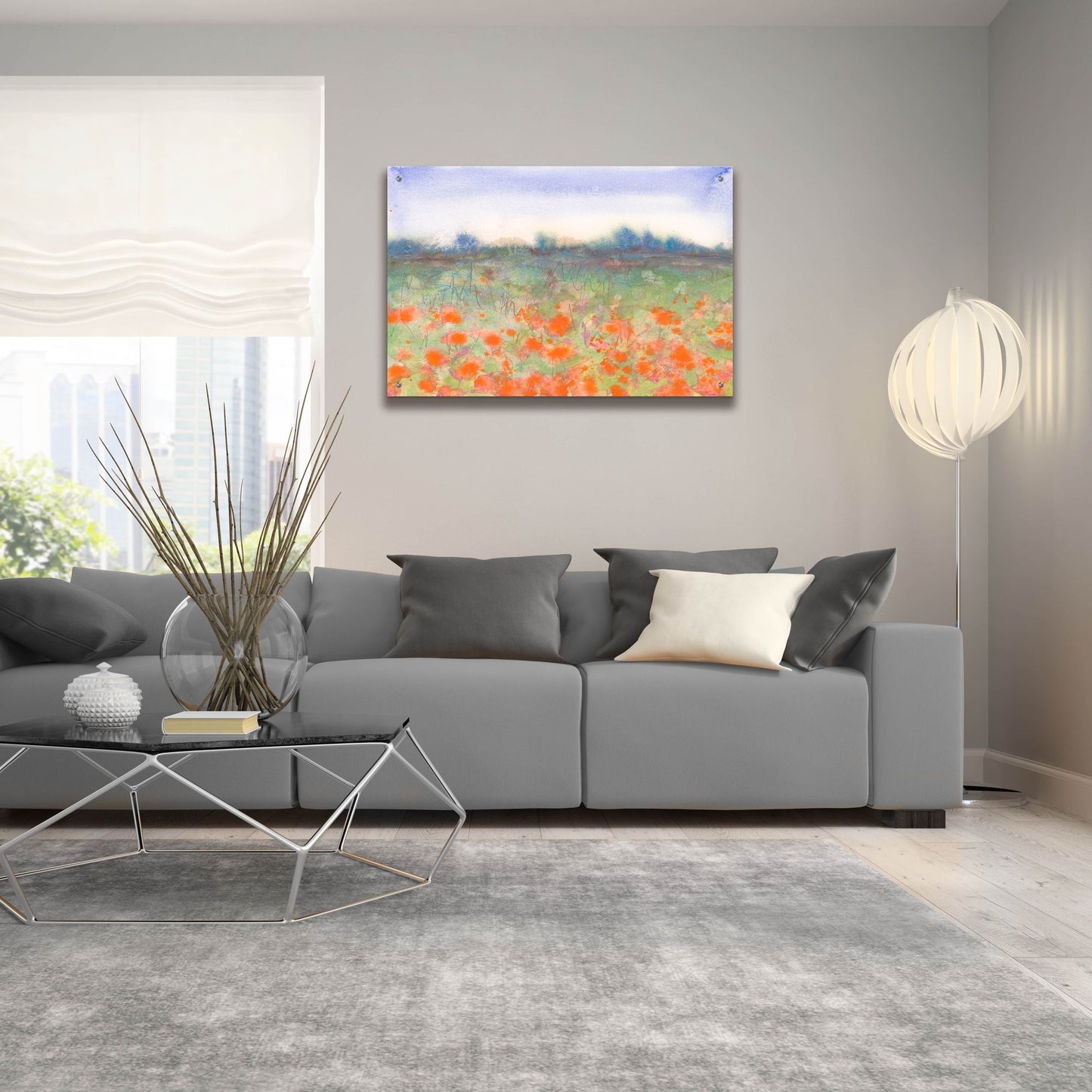 Epic Art 'Poppy Meadow' by Carissa Luminess, Acrylic Glass Wall Art,36x24