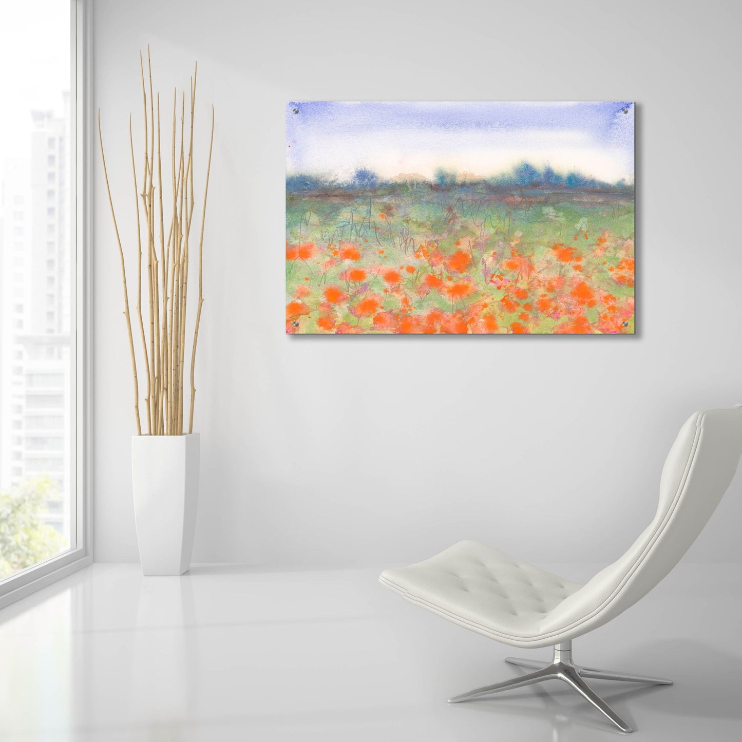 Epic Art 'Poppy Meadow' by Carissa Luminess, Acrylic Glass Wall Art,36x24