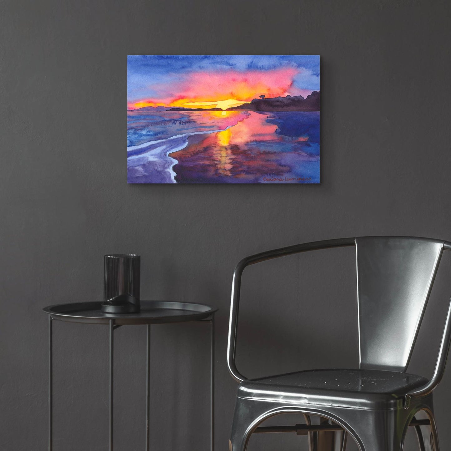 Epic Art 'Abstract Sunset' by Carissa Luminess, Acrylic Glass Wall Art,24x16