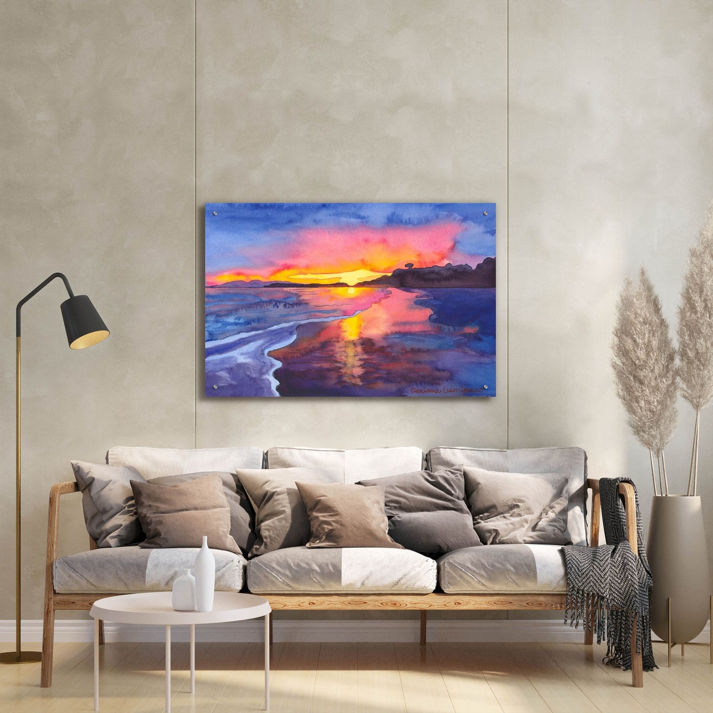 Epic Art 'Abstract Sunset' by Carissa Luminess, Acrylic Glass Wall Art,36x24