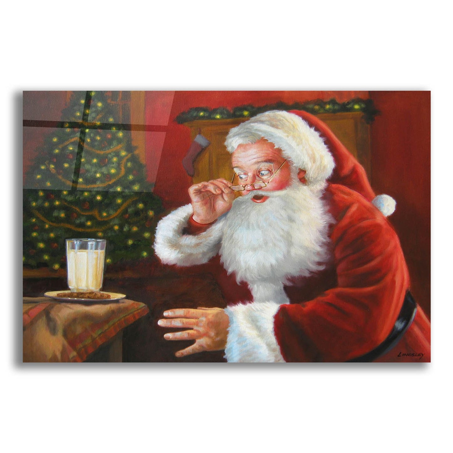 Epic Art 'Santa Milk And Cookies' by David Lindsley, Acrylic Glass Wall Art