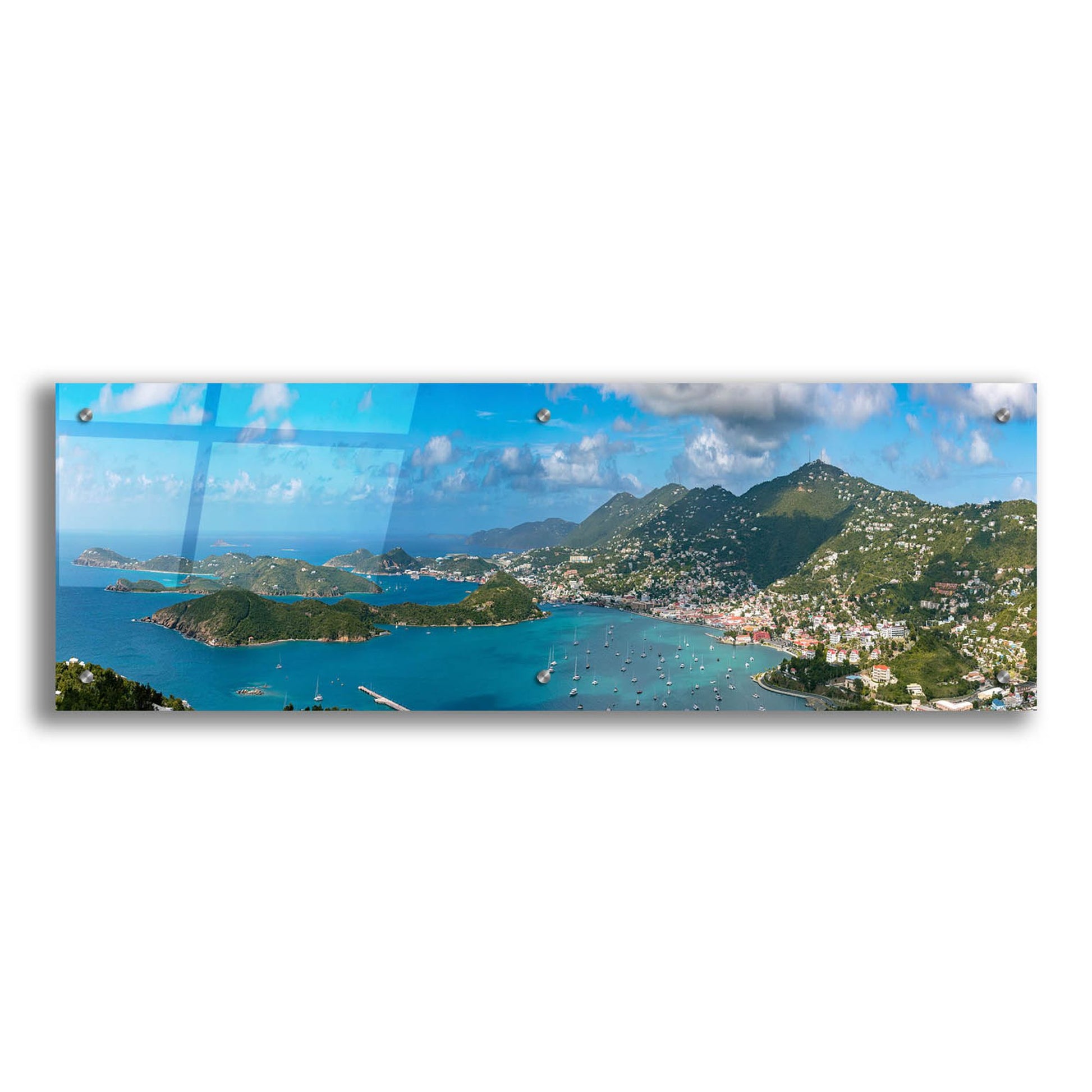 Epic Art 'Saint Thomas US Virgin Islands Panorama' by Epic Portfolio, Acrylic Glass Wall Art,36x12