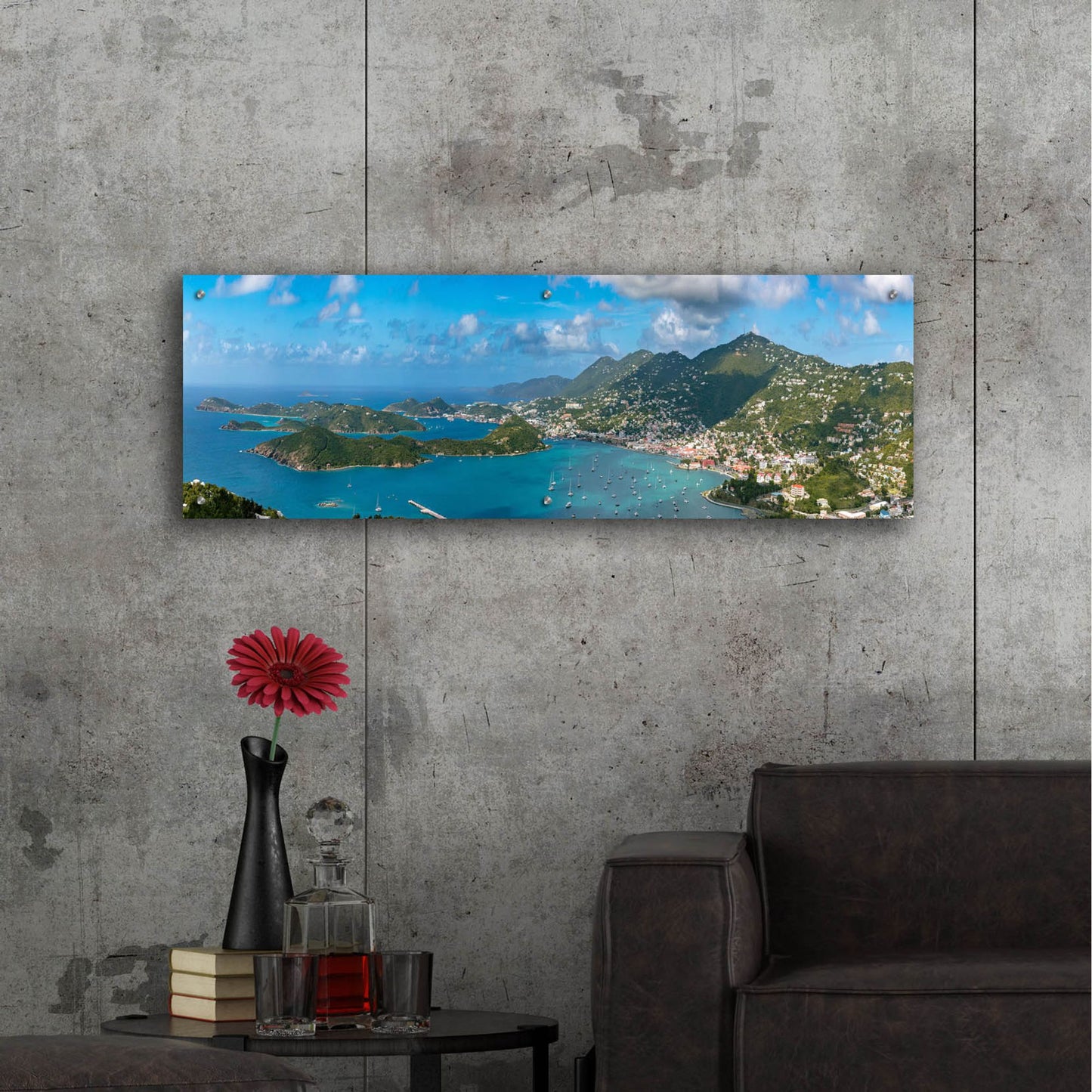 Epic Art 'Saint Thomas US Virgin Islands Panorama' by Epic Portfolio, Acrylic Glass Wall Art,48x16