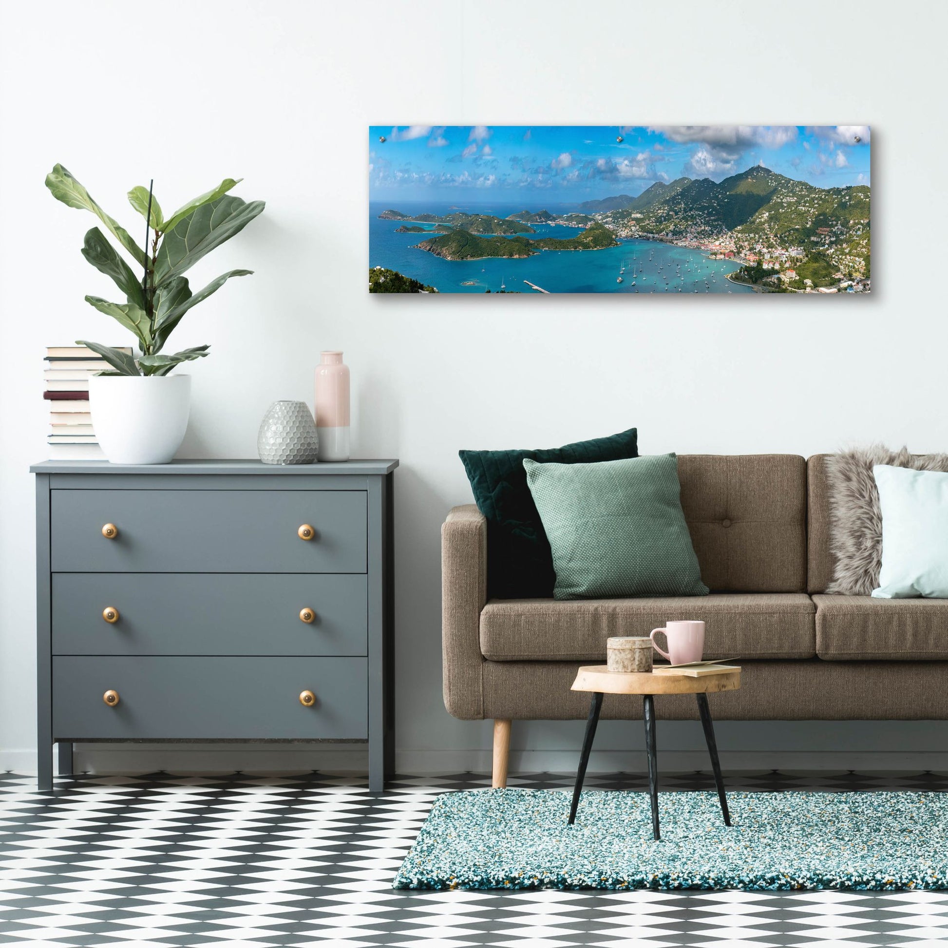 Epic Art 'Saint Thomas US Virgin Islands Panorama' by Epic Portfolio, Acrylic Glass Wall Art,48x16