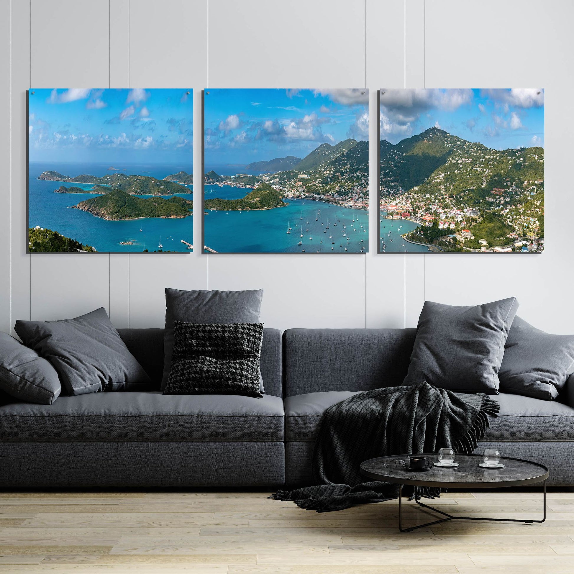 Epic Art 'Saint Thomas US Virgin Islands' by Epic Portfolio, Acrylic Glass Wall Art 3 Piece,108x36