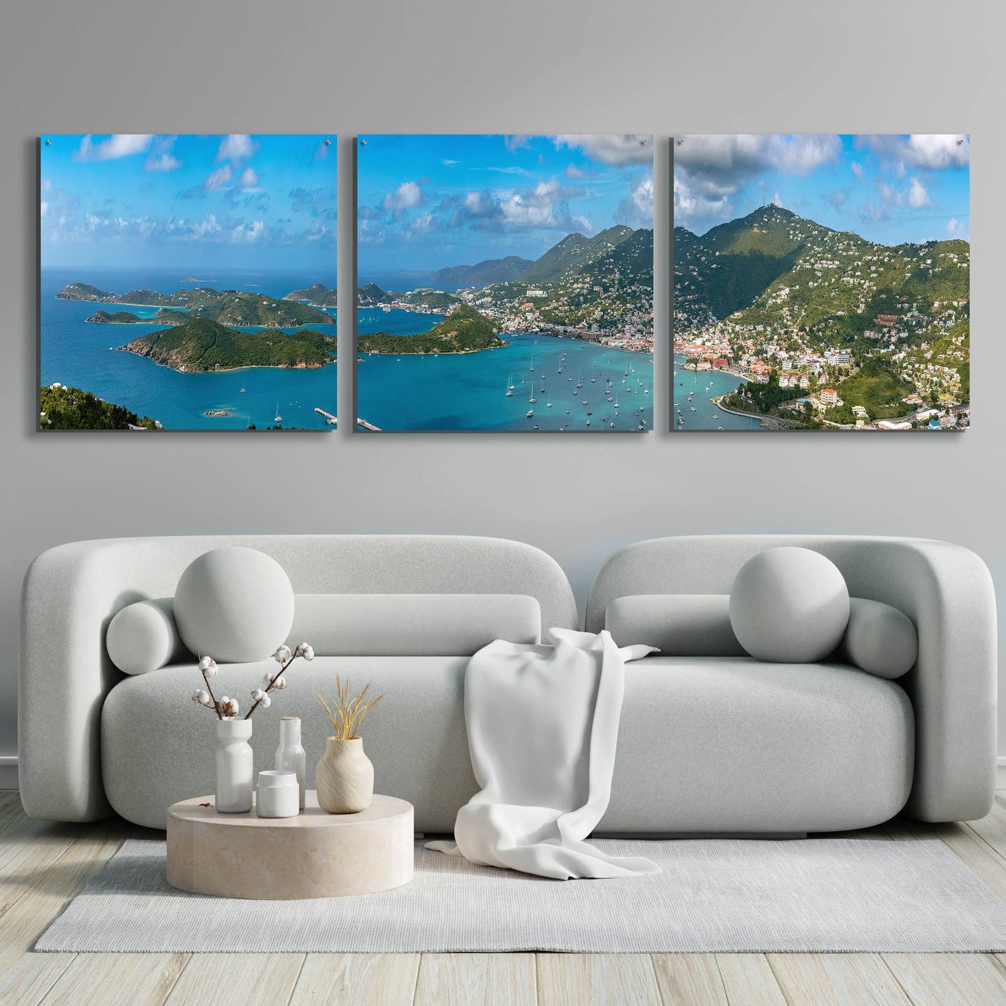 Epic Art 'Saint Thomas US Virgin Islands' by Epic Portfolio, Acrylic Glass Wall Art 3 Piece,108x36