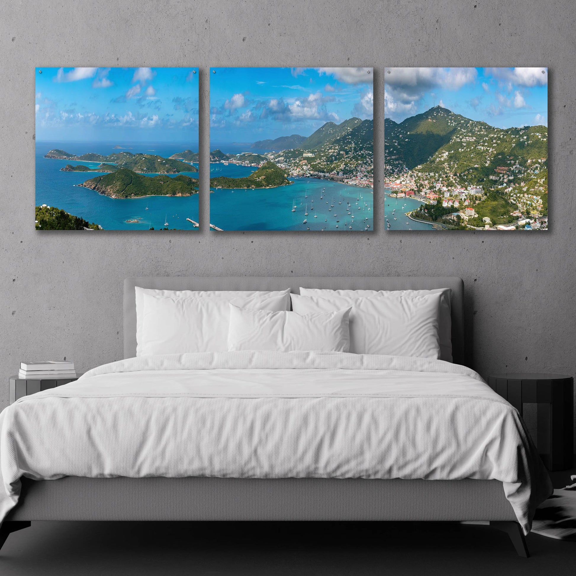 Epic Art 'Saint Thomas US Virgin Islands' by Epic Portfolio, Acrylic Glass Wall Art 3 Piece,108x36