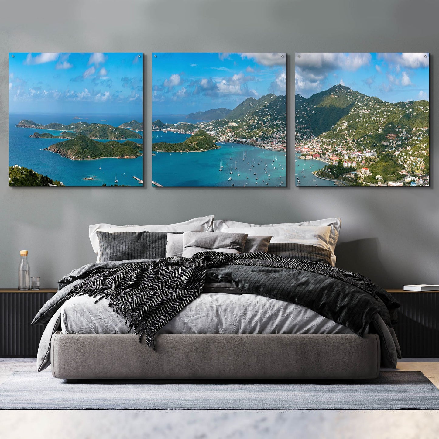 Epic Art 'Saint Thomas US Virgin Islands' by Epic Portfolio, Acrylic Glass Wall Art 3 Piece,108x36