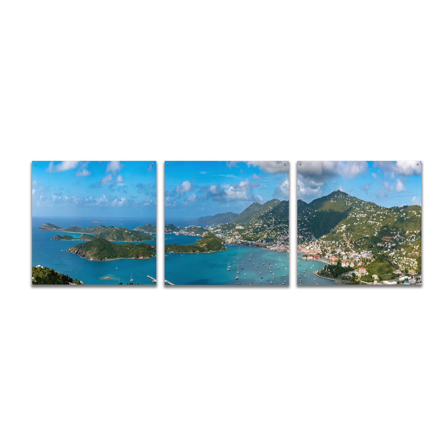 Epic Art 'Saint Thomas US Virgin Islands' by Epic Portfolio, Acrylic Glass Wall Art 3 Piece,108x36