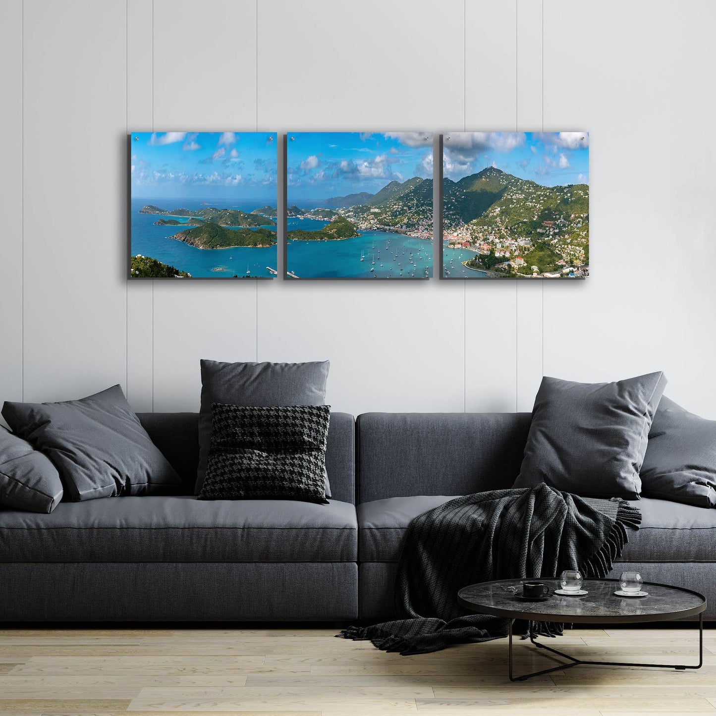 Epic Art 'Saint Thomas US Virgin Islands' by Epic Portfolio, Acrylic Glass Wall Art 3 Piece,72x24