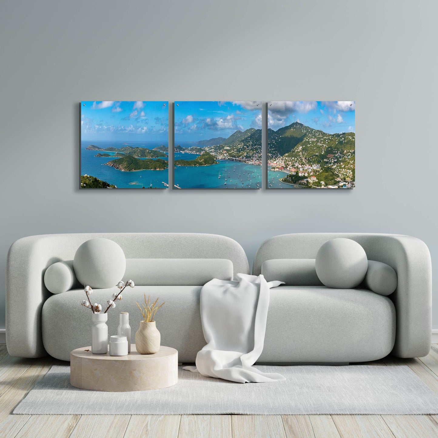 Epic Art 'Saint Thomas US Virgin Islands' by Epic Portfolio, Acrylic Glass Wall Art 3 Piece,72x24