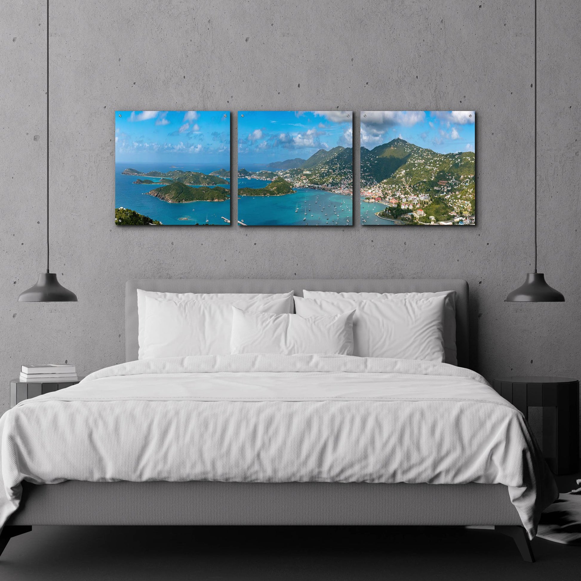 Epic Art 'Saint Thomas US Virgin Islands' by Epic Portfolio, Acrylic Glass Wall Art 3 Piece,72x24