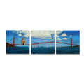Epic Art 'Golden Gaters' by Eric Joyner, Acrylic Glass Wall Art, 3 Piece Set