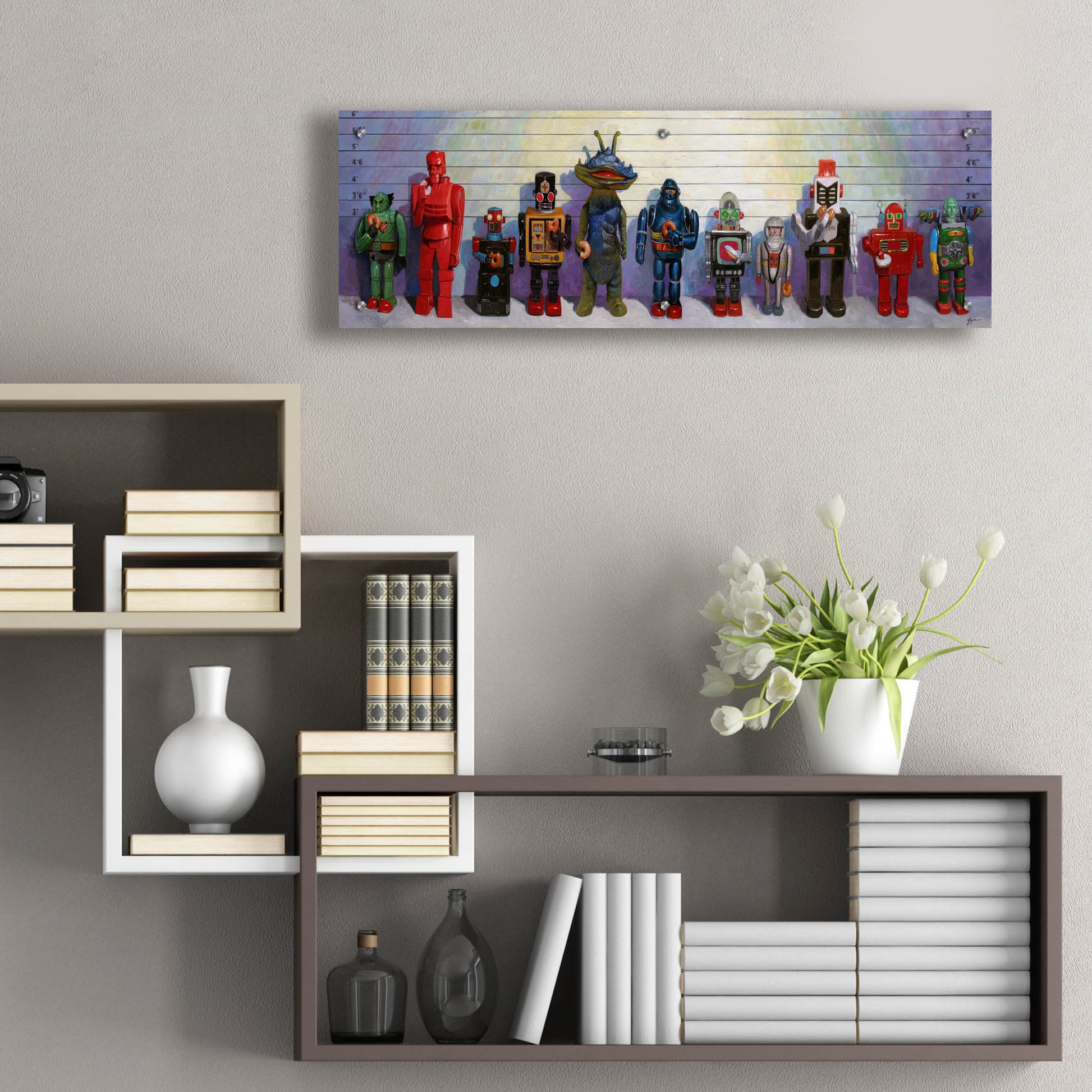 Epic Art 'Line-Up' by Eric Joyner, Acrylic Glass Wall Art,36x12