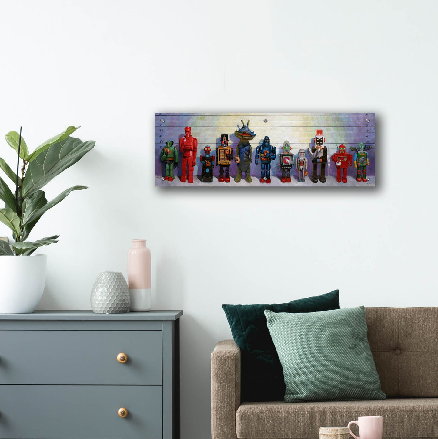 Epic Art 'Line-Up' by Eric Joyner, Acrylic Glass Wall Art,36x12