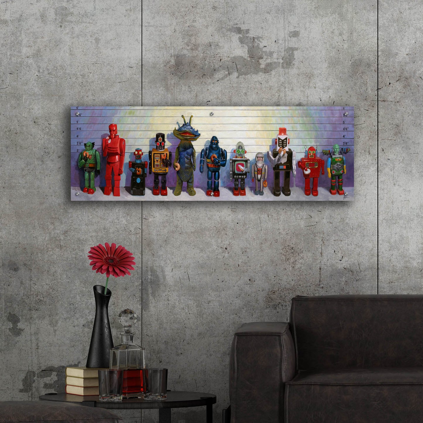 Epic Art 'Line-Up' by Eric Joyner, Acrylic Glass Wall Art,48x16