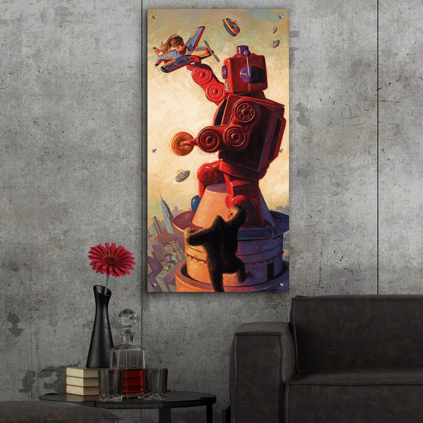 Epic Art 'Robo Kong' by Eric Joyner, Acrylic Glass Wall Art,24x48