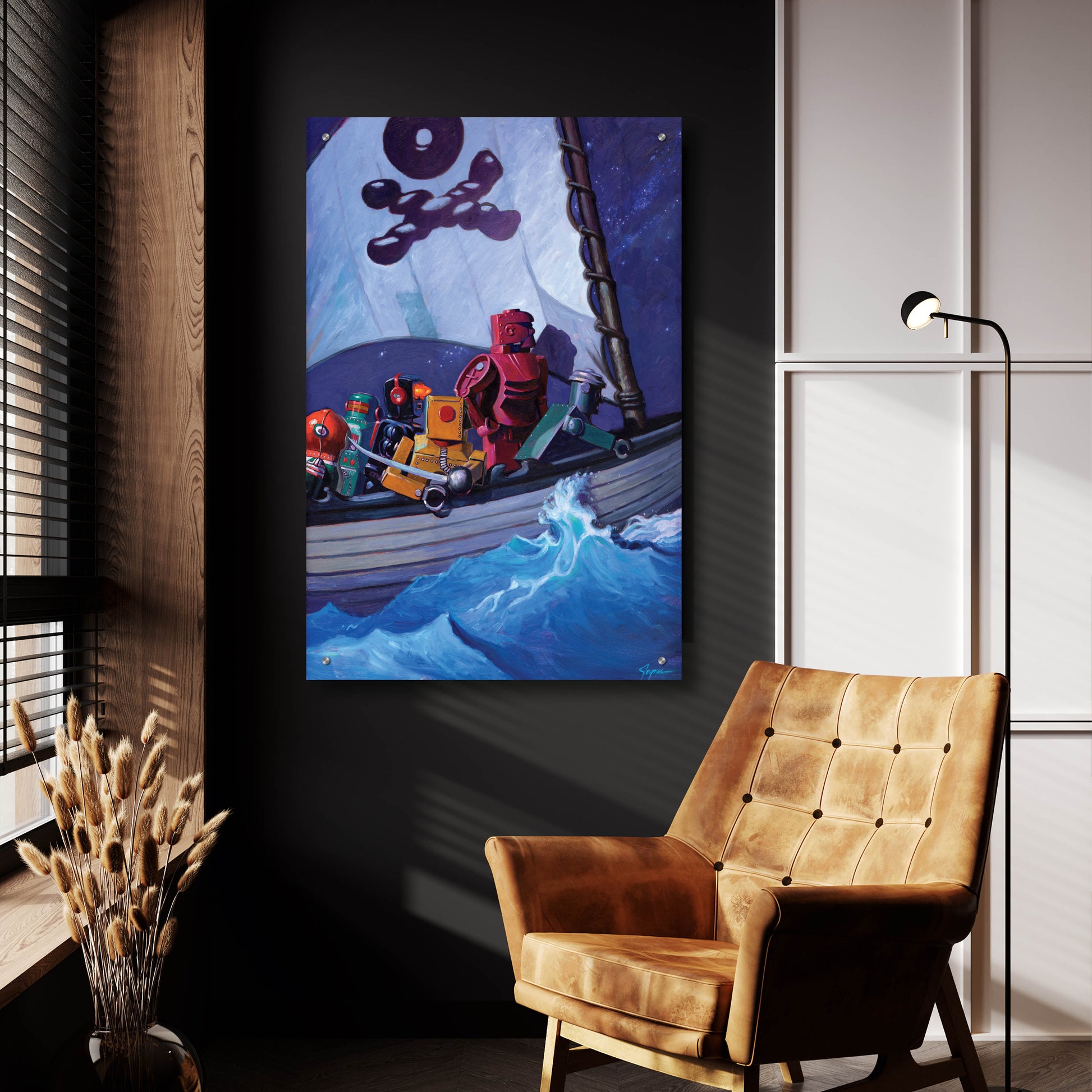 Epic Art 'Robo Pirates CMYK' by Eric Joyner, Acrylic Glass Wall Art,24x36