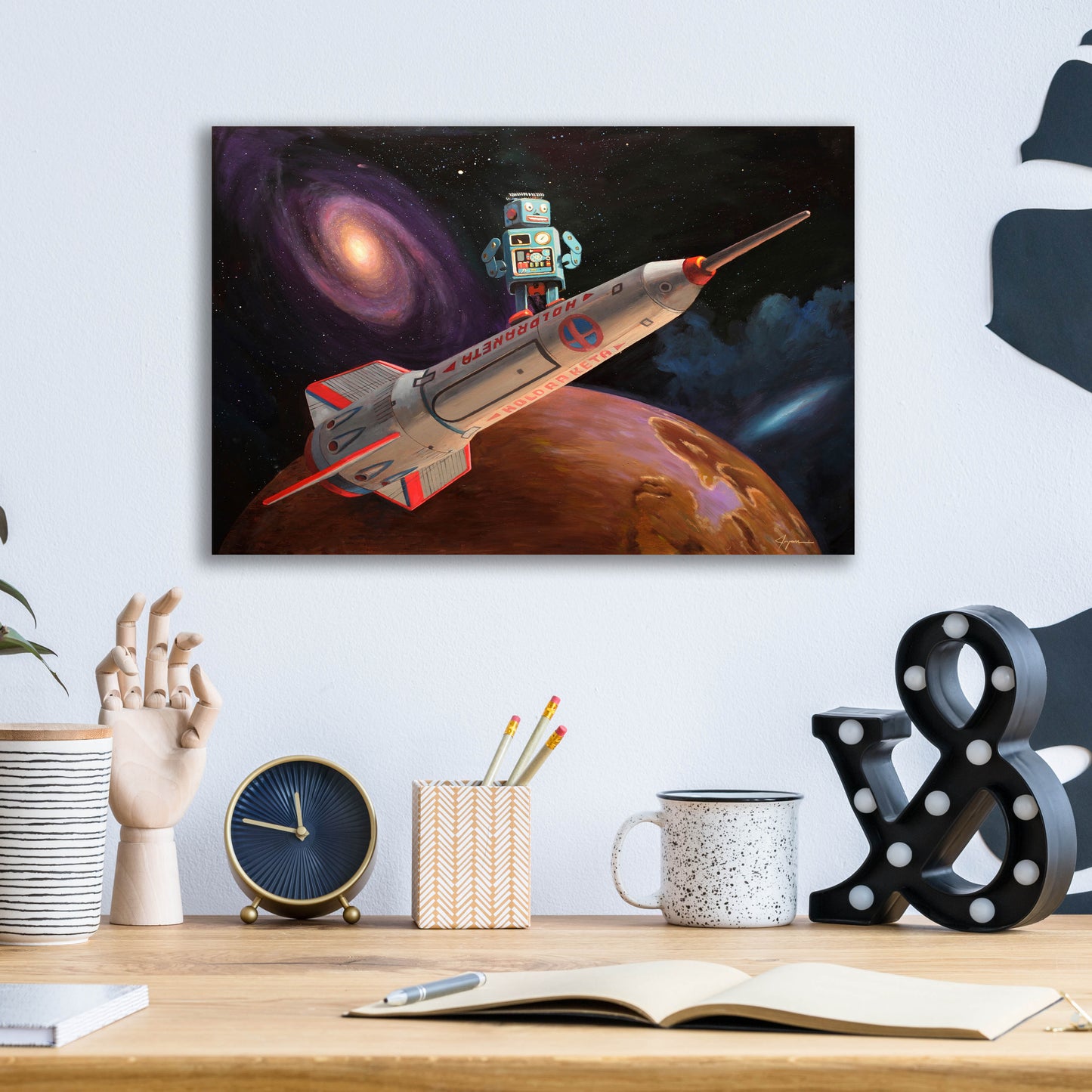 Epic Art 'Rocket Surfer' by Eric Joyner, Acrylic Glass Wall Art,16x12