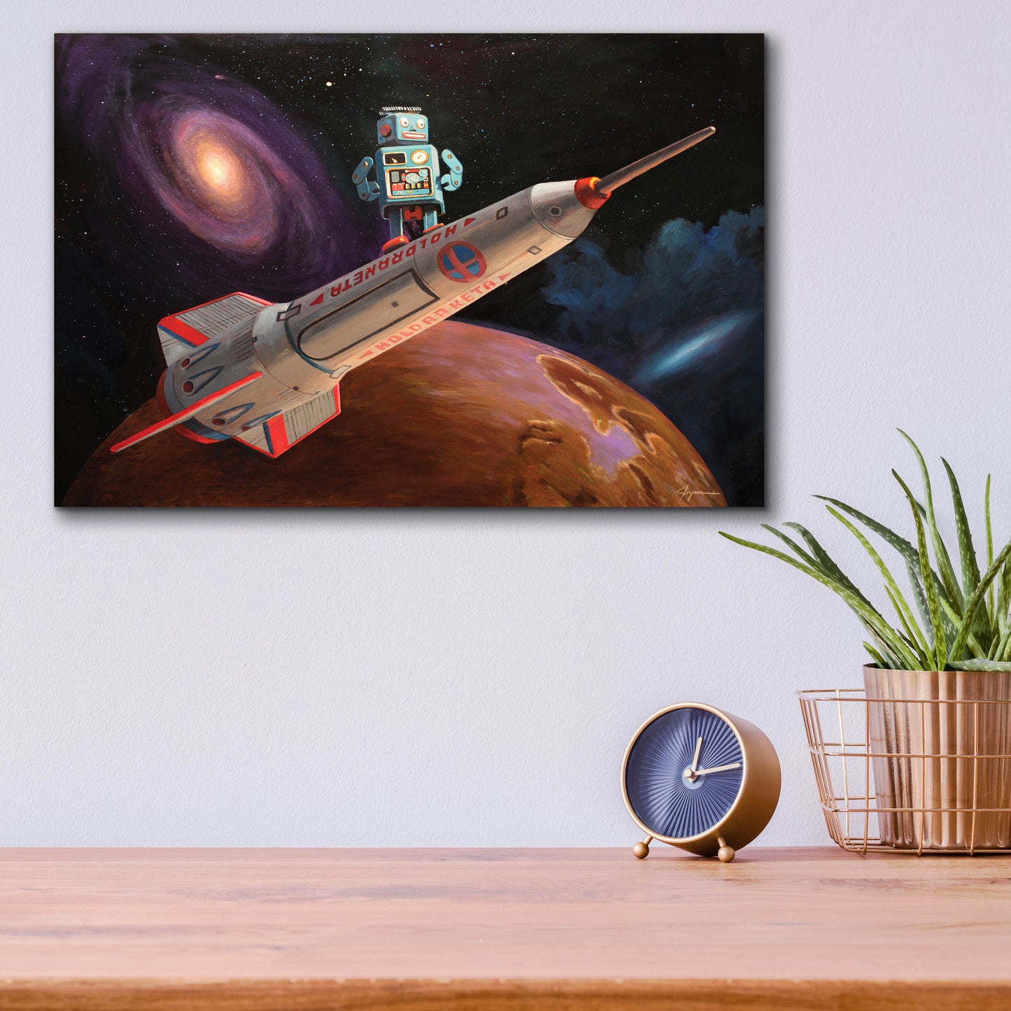 Epic Art 'Rocket Surfer' by Eric Joyner, Acrylic Glass Wall Art,16x12