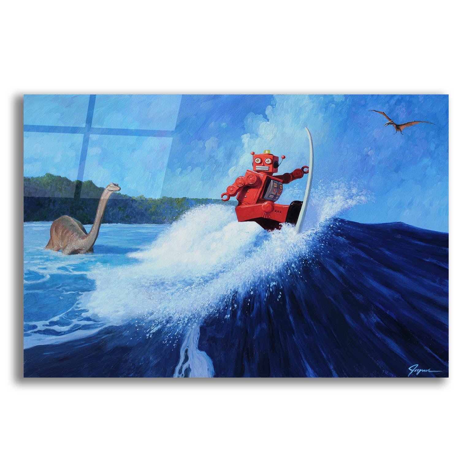 Epic Art 'Surfer Joe' by Eric Joyner, Acrylic Glass Wall Art,16x12