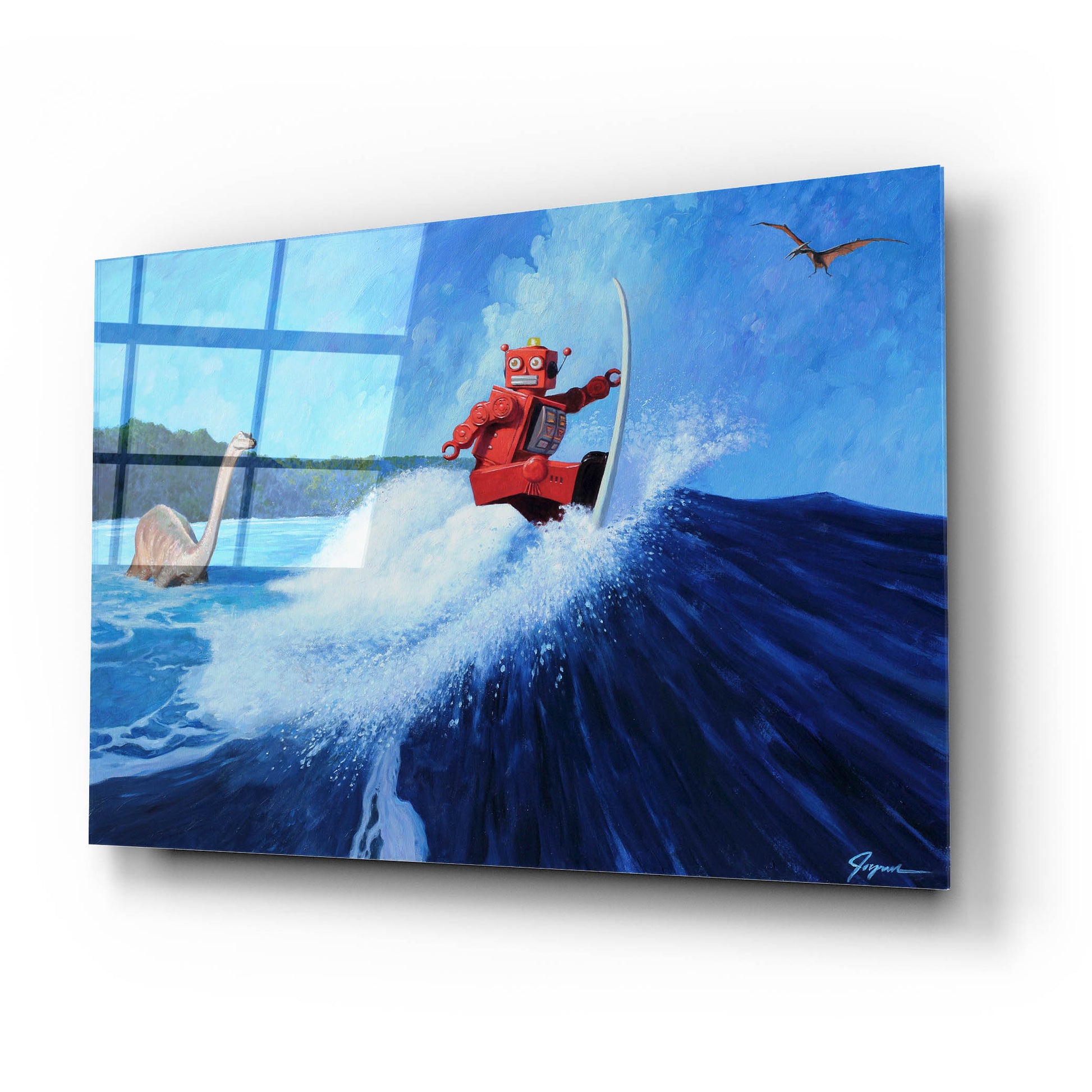Epic Art 'Surfer Joe' by Eric Joyner, Acrylic Glass Wall Art,24x16