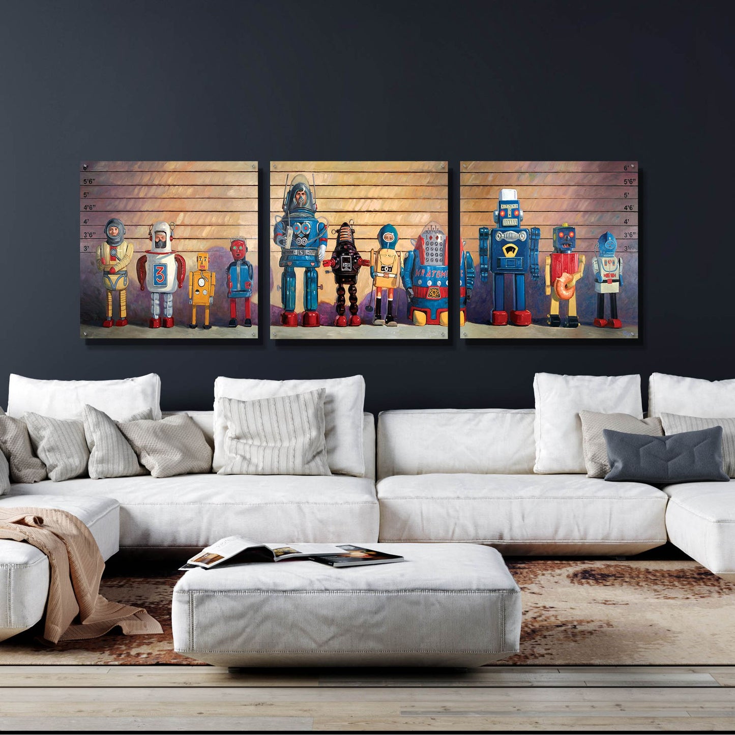 Epic Art 'Usual Sus' by Eric Joyner, Acrylic Glass Wall Art, 3 Piece Set,108x36