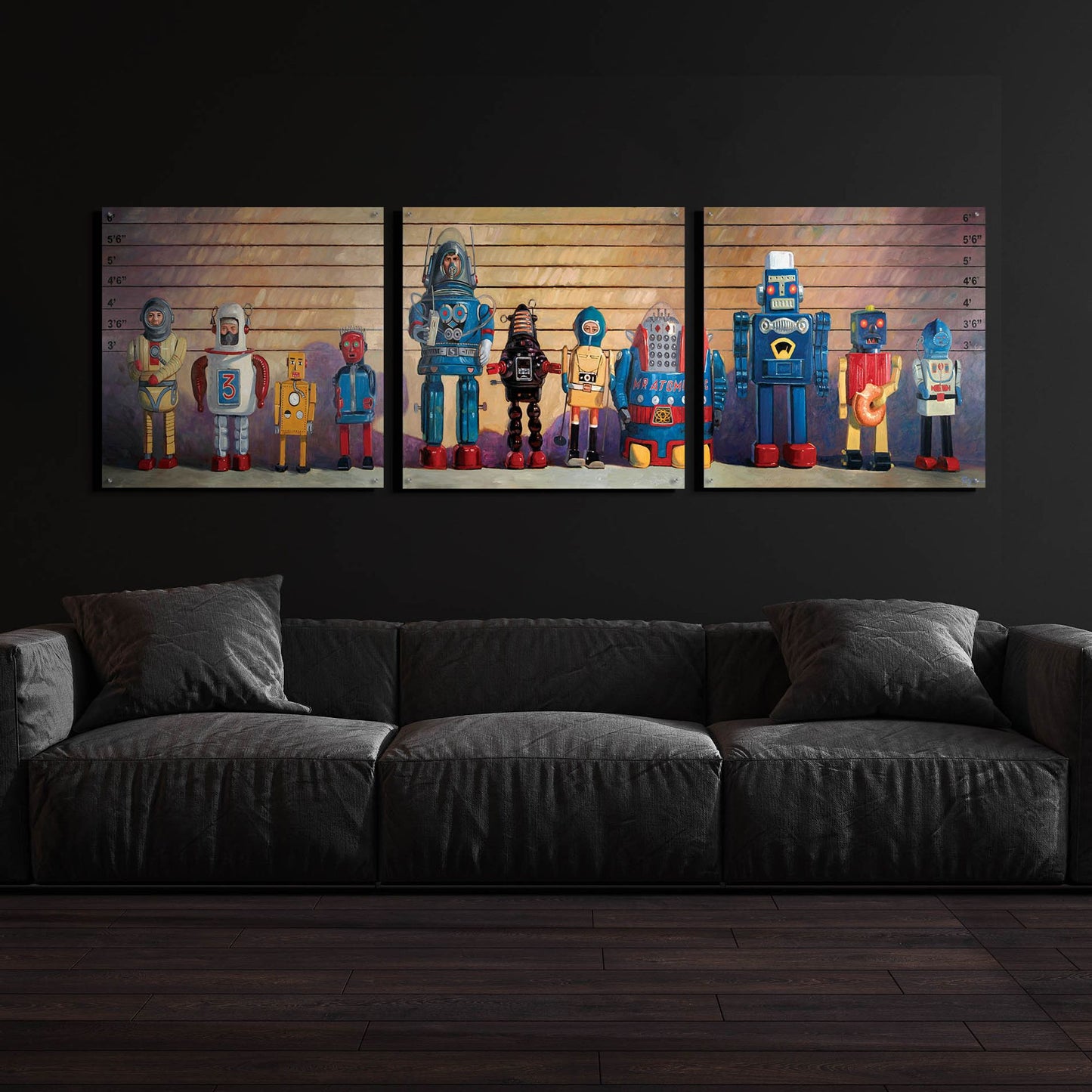 Epic Art 'Usual Sus' by Eric Joyner, Acrylic Glass Wall Art, 3 Piece Set,108x36