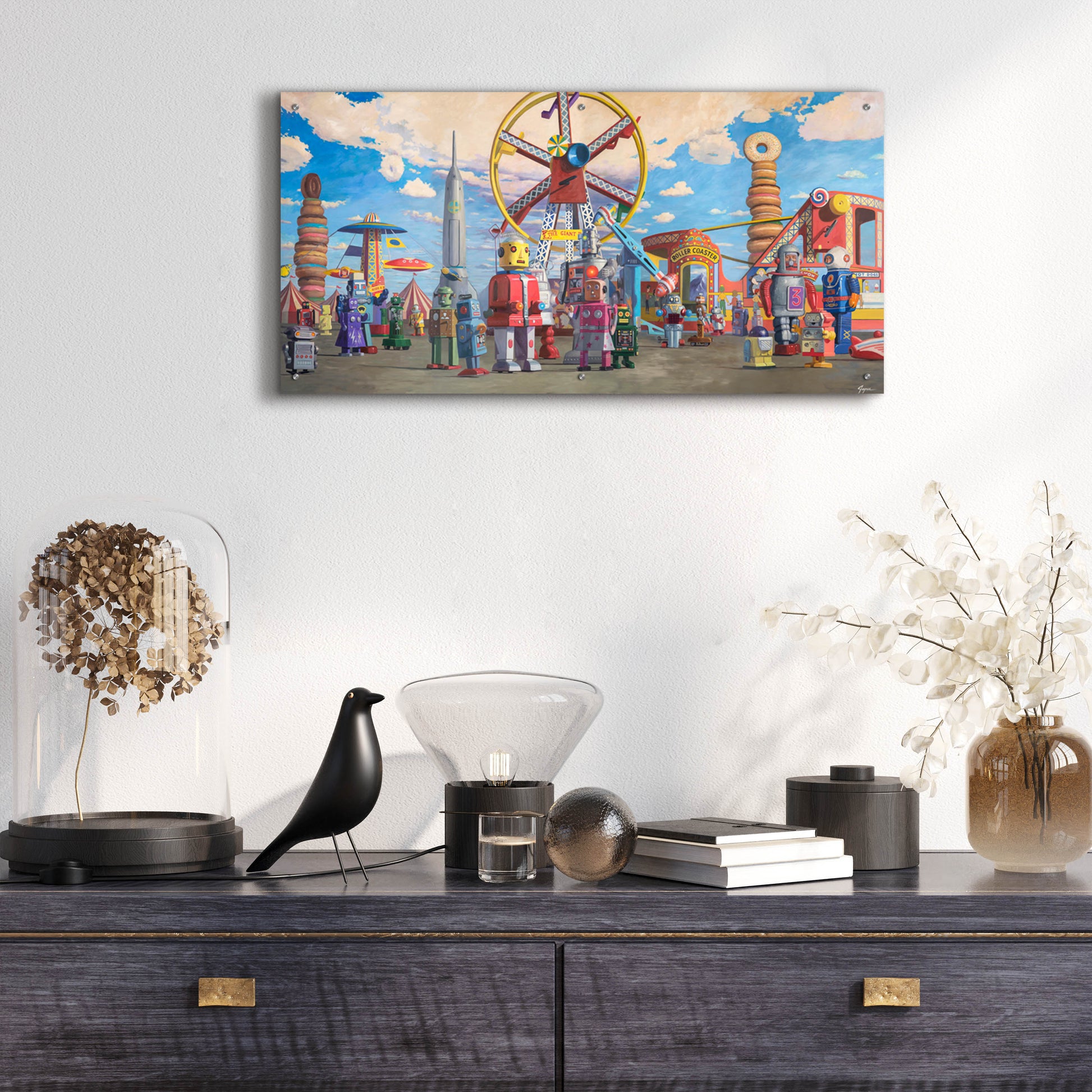 Epic Art 'Fairgrounds' by Eric Joyner, Acrylic Glass Wall Art,48x24