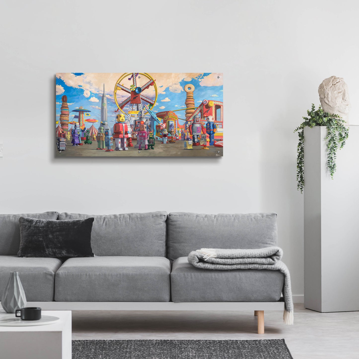 Epic Art 'Fairgrounds' by Eric Joyner, Acrylic Glass Wall Art,48x24