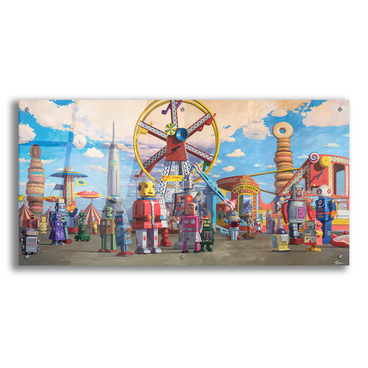 Epic Art 'Fairgrounds' by Eric Joyner, Acrylic Glass Wall Art,48x24