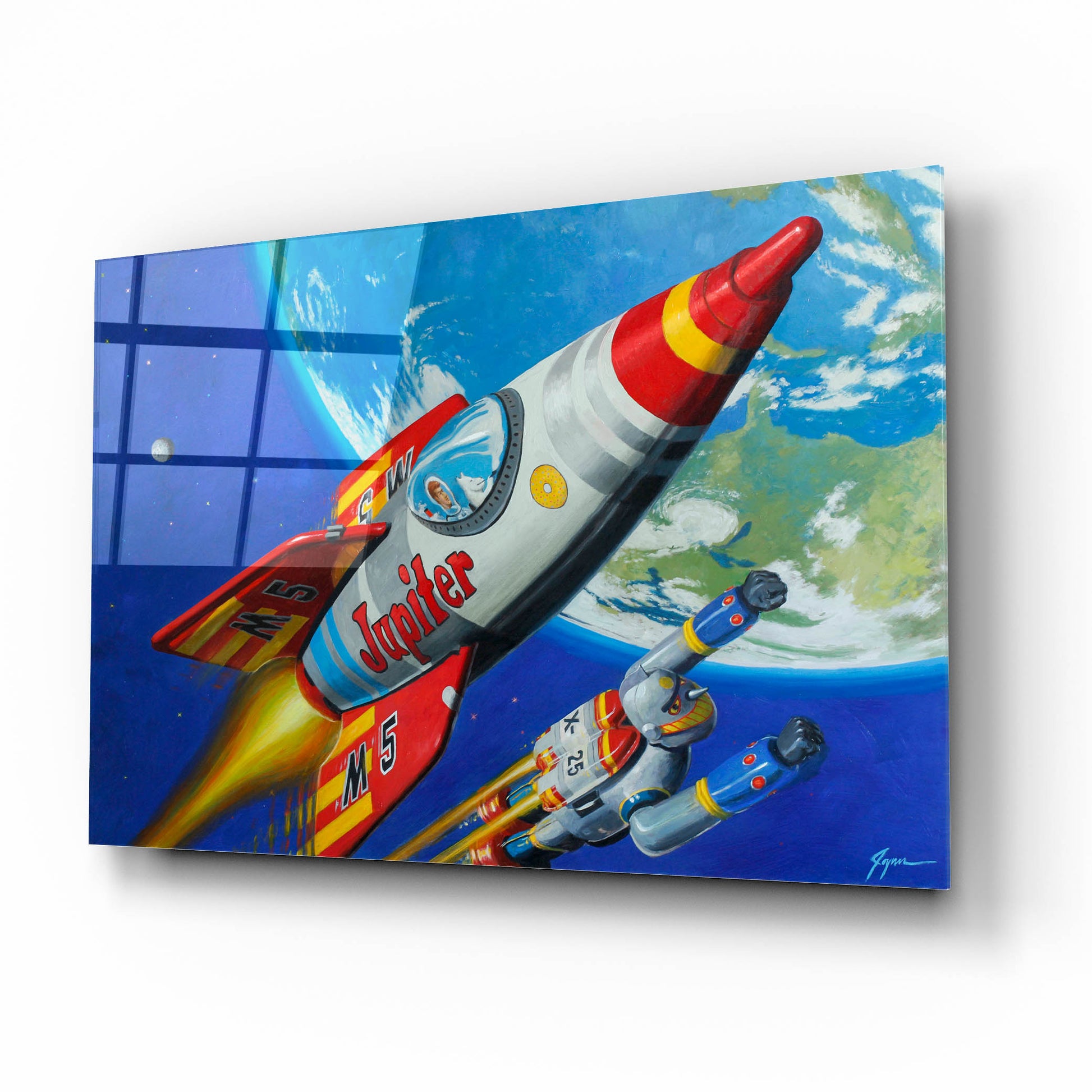 Epic Art 'Space Patrol 2' by Eric Joyner, Acrylic Glass Wall Art,16x12