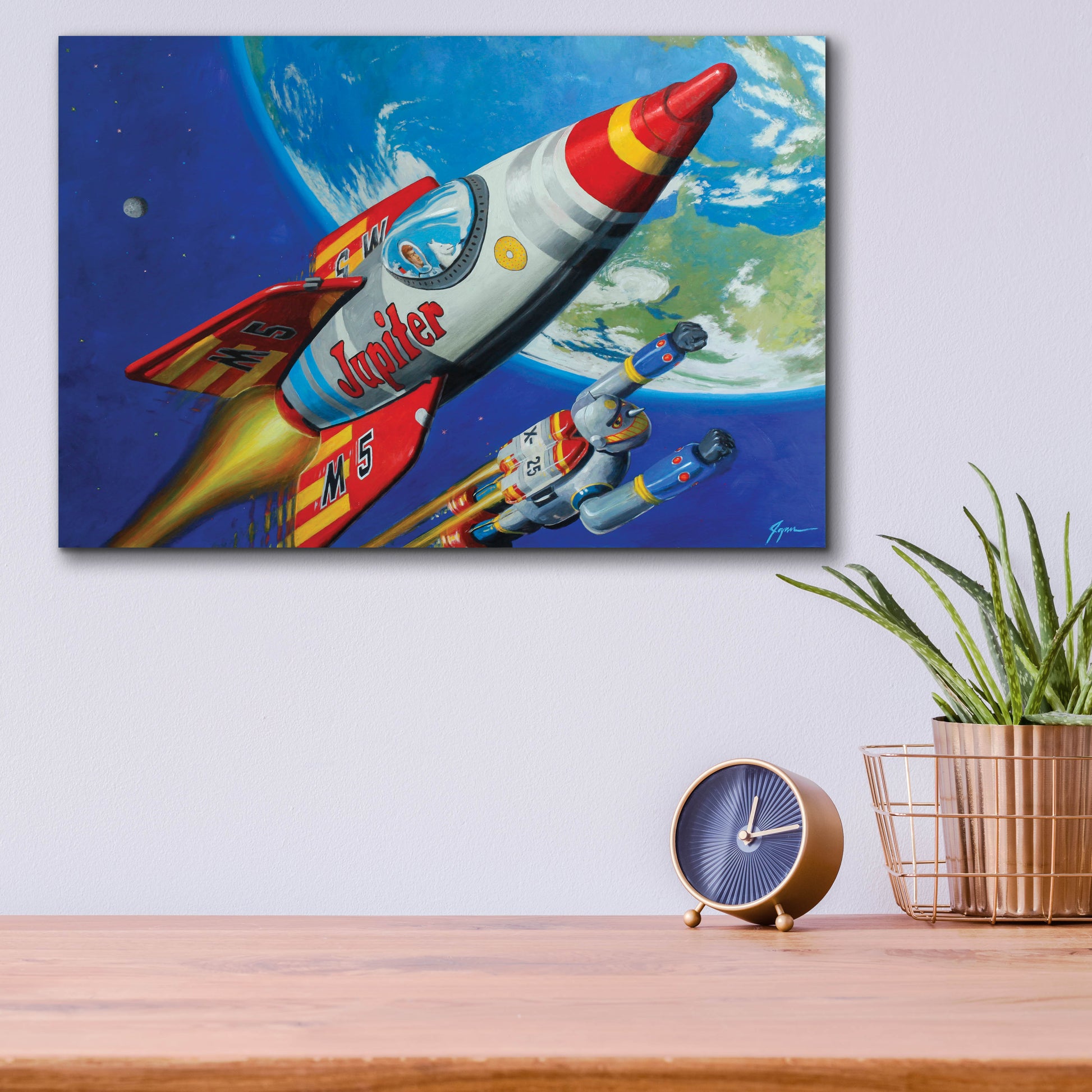 Epic Art 'Space Patrol 2' by Eric Joyner, Acrylic Glass Wall Art,16x12