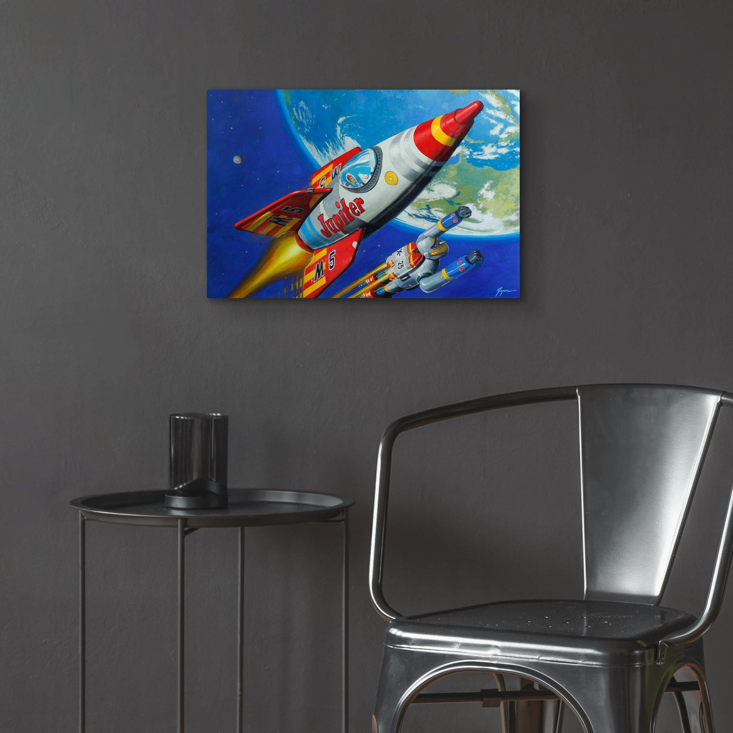 Epic Art 'Space Patrol 2' by Eric Joyner, Acrylic Glass Wall Art,24x16