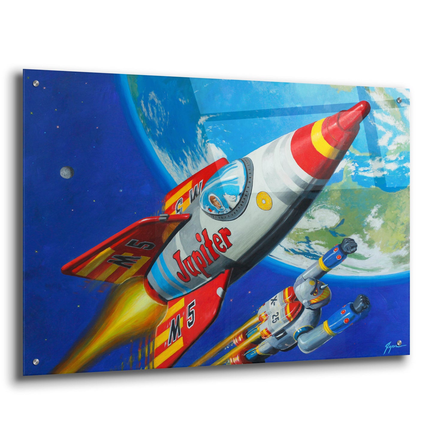 Epic Art 'Space Patrol 2' by Eric Joyner, Acrylic Glass Wall Art,36x24