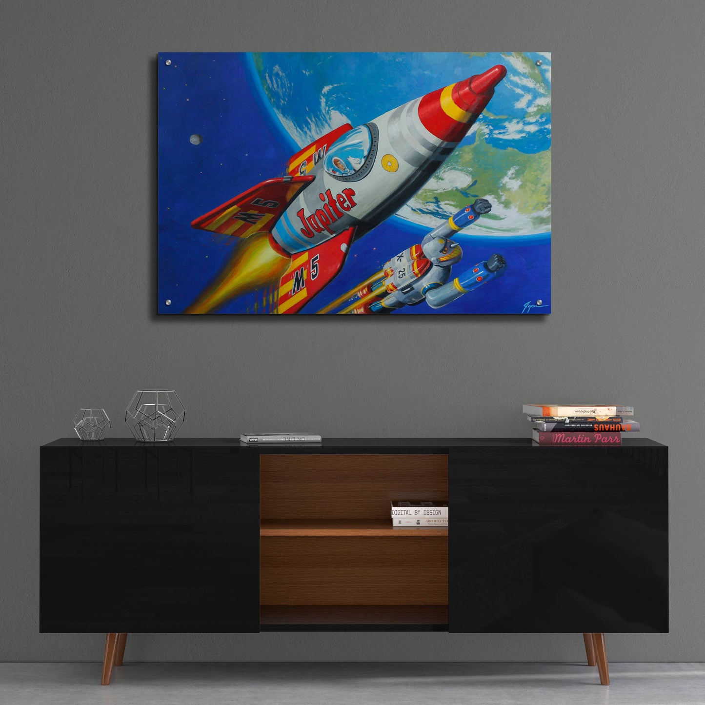 Epic Art 'Space Patrol 2' by Eric Joyner, Acrylic Glass Wall Art,36x24